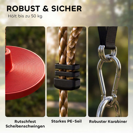 Kids Climbing Rope Set with Swing and Foot Holds