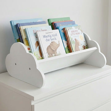 Kids' Cloud Bookshelf, White MDF, 17x43x29 cm