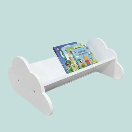 Kids' Cloud Bookshelf, White MDF, 17x43x29 cm