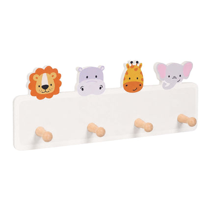 Kids' Coat Rack with 4 Hooks, 15 x 38 cm, MDF & Pine