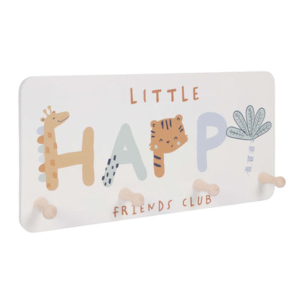 Kids' Coat Rack with 4 Hooks, 20x40 cm, MDF/Pine