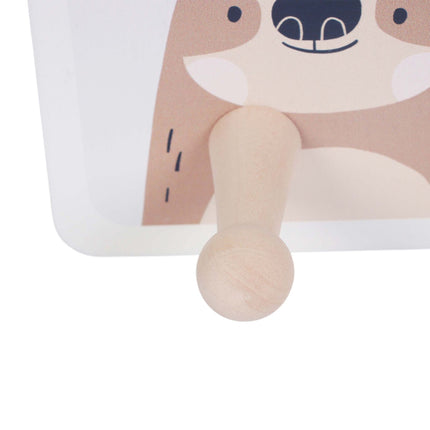 Kids' Coat Rack with 4 Hooks, MDF & Pine, 10x38 cm