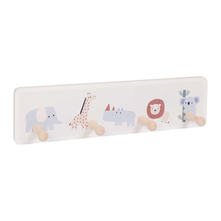 Kids' Coat Rack with 4 Hooks, MDF & Pine, 10x38 cm