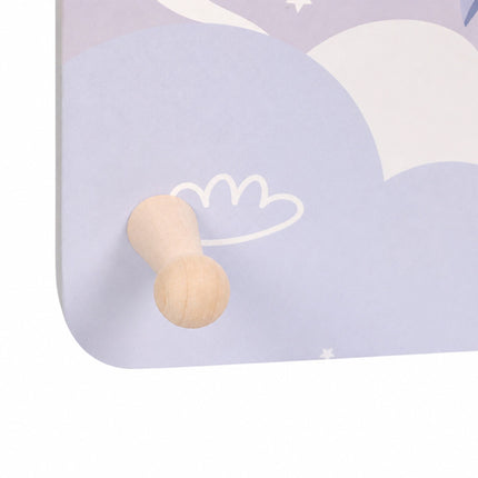 Kids' Coat Rack with 4 Hooks, MDF and Pine, 20x40 cm