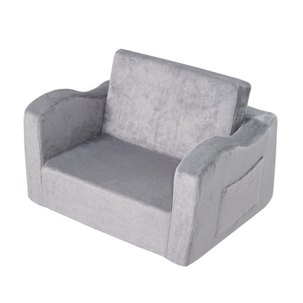 Kids Convertible Fold-Out Sofa Bed Chair, Gray