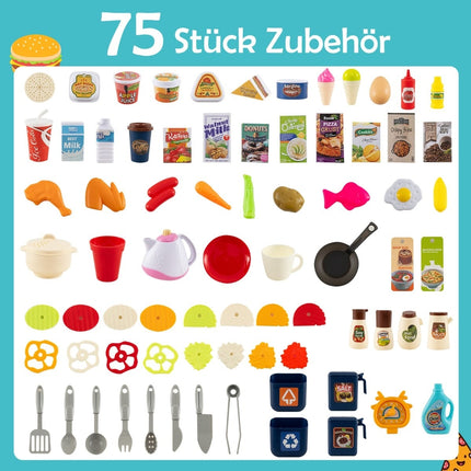 Kids' Corner Kitchen Playset with Lights & Sounds, 75 Pieces