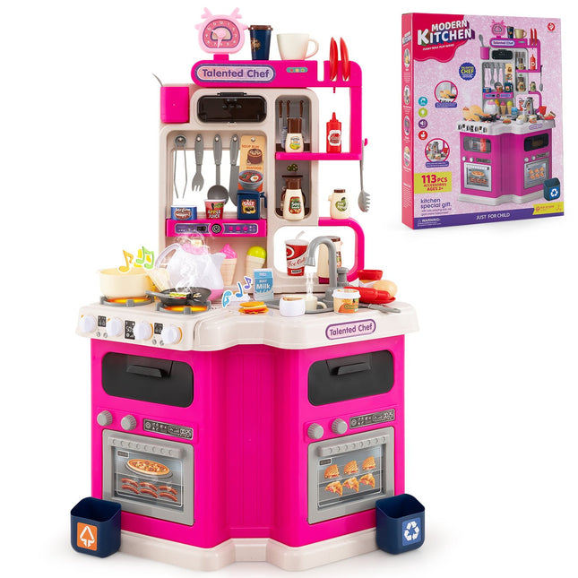 Kids' Corner Kitchen Set with Lights, Sounds & 75 Accessories