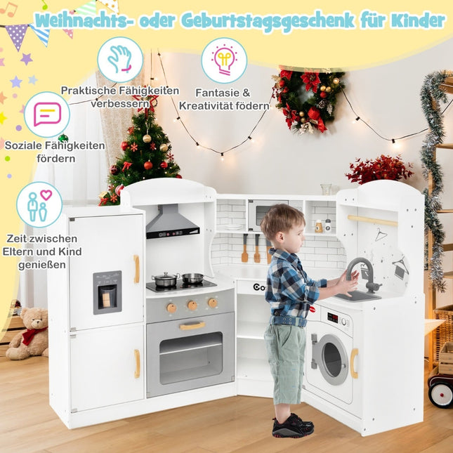 Kids Corner Play Kitchen with Lights, Sound, and Ice Maker