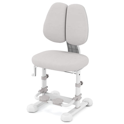 Kids Desk Chair, Adjustable Backrest and Footrest, Grey