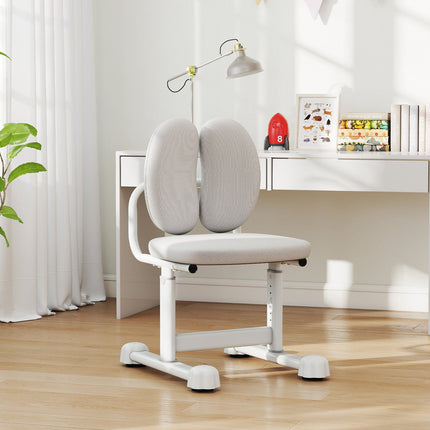 Kids Desk Chair – Adjustable Height, Dual Lumbar, Grey