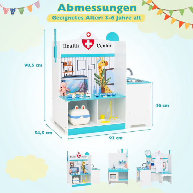 Kids Doctor Playset with 27 Accessories, Blue