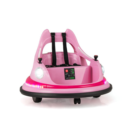 Kids Electric Bumper Car 12V, Remote & Joysticks, Pink