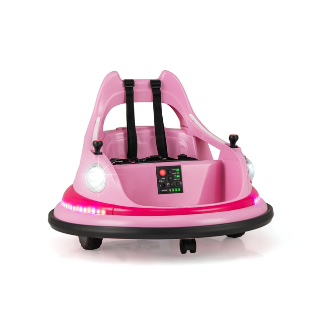 Kids Electric Bumper Car 12V, Remote & Joysticks, Pink