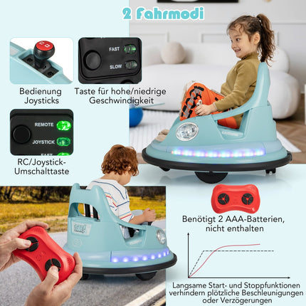 Kids Electric Bumper Car 12V with Remote & Joysticks