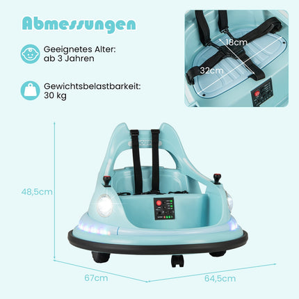 Kids Electric Bumper Car 12V with Remote & Joysticks