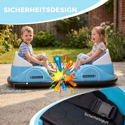 Kids Electric Bumper Car, 360 Spin, LED Lights, Blue
