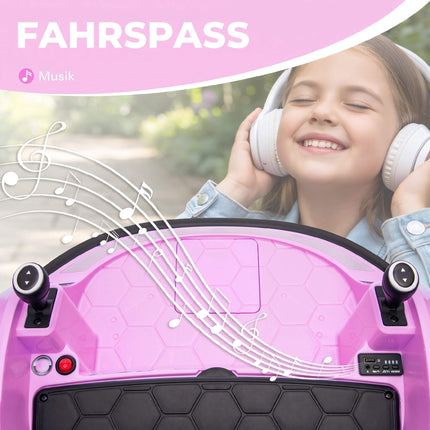 Kids Electric Bumper Car, Pink, 360 Spin, LED Lights