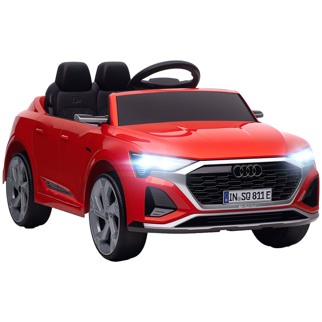 Kids' Electric Car, 12V Audi Q8, Remote, Lights, Music, Red