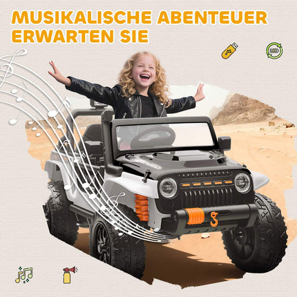 Kids Electric Car, 12V Battery, Remote Control, White