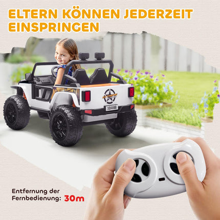 Kids Electric Car, 12V Battery, Remote Control, White
