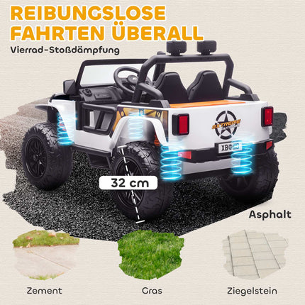 Kids Electric Car, 12V Battery, Remote Control, White