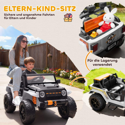 Kids Electric Car, 12V Battery, Remote Control, White