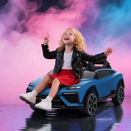 Kids Electric Car 12V with Remote, 2 Motors, Blue