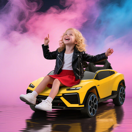 Kids Electric Car 12V with Remote, 2 Motors, Yellow