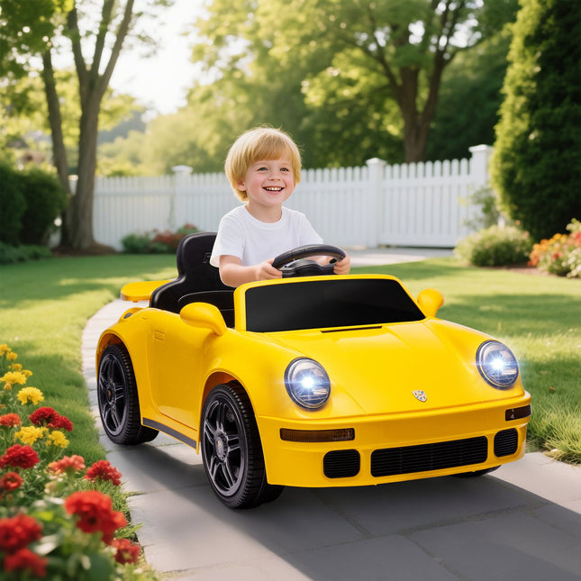 Kids Electric Car, 12V with Remote, MP3, LED Lights, Yellow