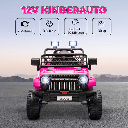 Kids Electric Car 12V with Remote, Pink, Ages 3-8