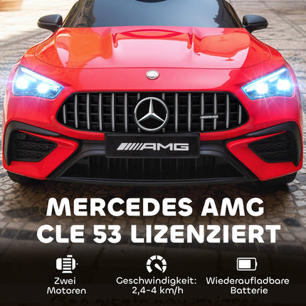 Kids Electric Car, Mercedes Design, 12V, Remote, LED, Red