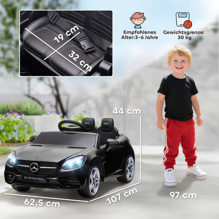 Kids Electric Car with LED Lights, Music, Black, 3-5 km/h
