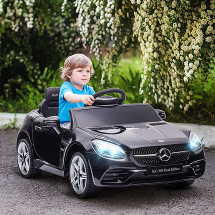 Kids Electric Car with LED Lights, Music, Black, 3-5 km/h