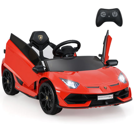 Kids Electric Car with Remote, LED Lights – Red Lamborghini