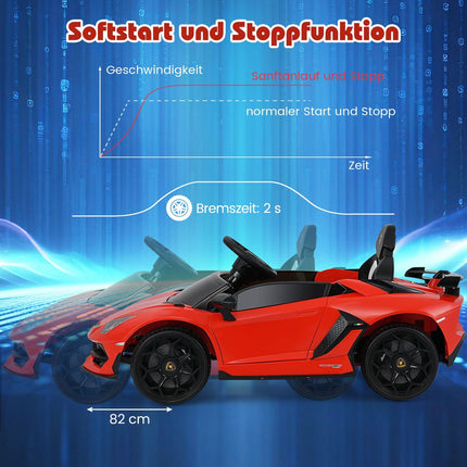 Kids Electric Car with Remote, LED Lights – Red Lamborghini
