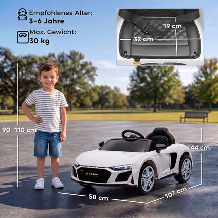 Kids Electric Car with Remote, White, Lithium Battery