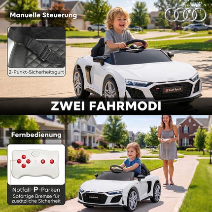 Kids Electric Car with Remote, White, Lithium Battery