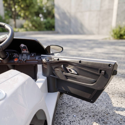 Kids Electric Car with Remote, White, Lithium Battery