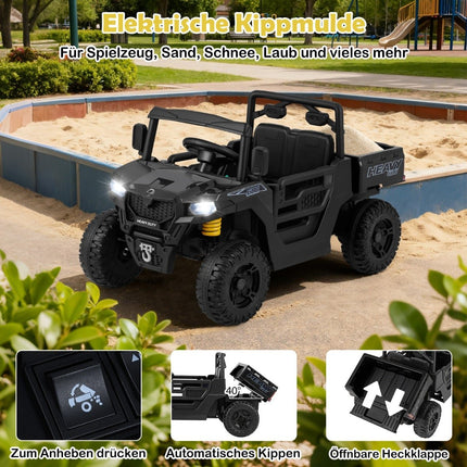 Kids Electric Dump Truck with Remote Control, 12V, Black