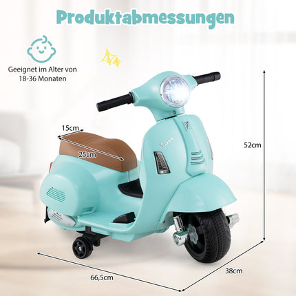 Kids' Electric Motorcycle 6V with LED Headlight, Blue