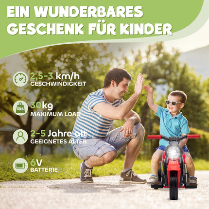 Kids Electric Motorcycle, 6V with Music, 2.5-3 km/h, Ages 2-5