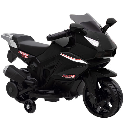 Kids Electric Motorcycle, Horn, Headlights, Music, Black