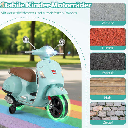 Kids Electric Motorcycle with LED Lights, Green