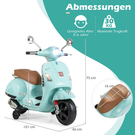Kids Electric Motorcycle with LED Lights, Green