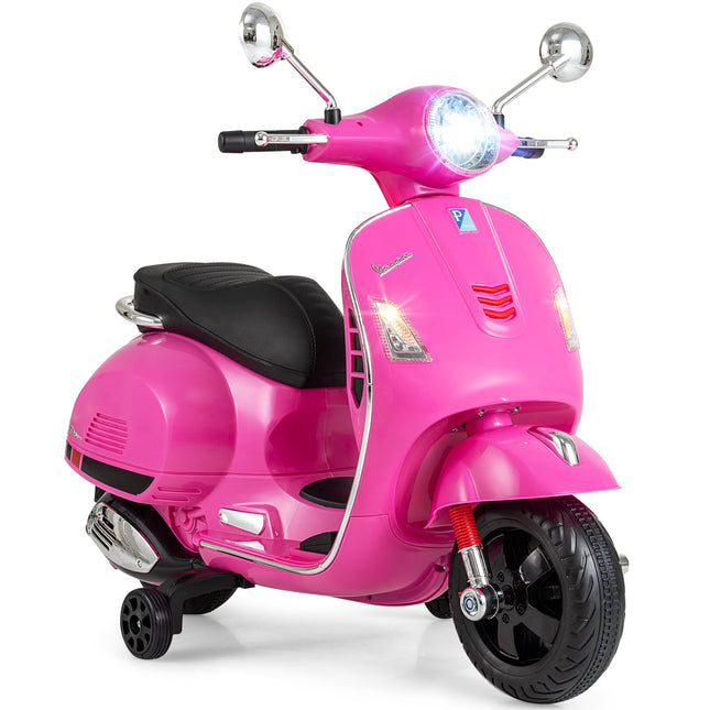 Kids Electric Motorcycle with LED Lights, Pink, Ages 3-6