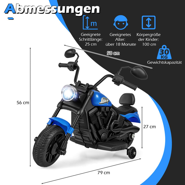 Kids Electric Motorcycle with Music, Headlights, Foot Pedals