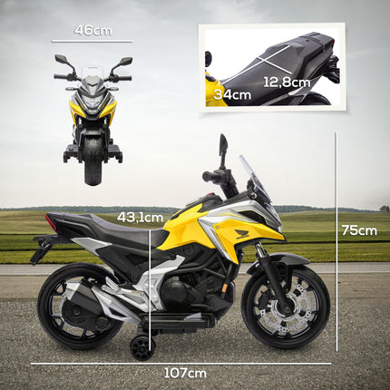 Kids Electric Motorcycle with Training Wheels, 3 km/h Speed