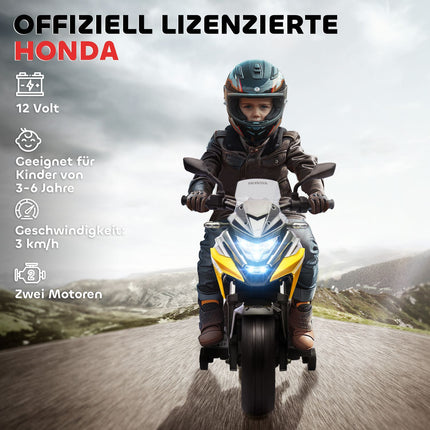 Kids Electric Motorcycle with Training Wheels, 3 km/h Speed