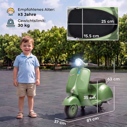 Kids Electric Motorcycle with Training Wheels, USB, Music