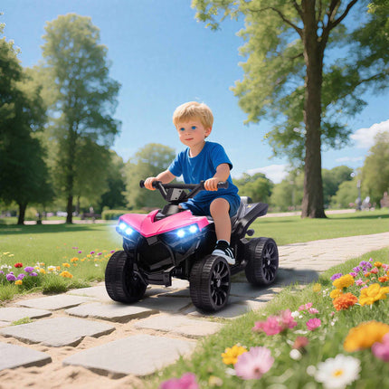 Kids Electric Quad Bike, 6V Motor, Pink, Ages 3-6
